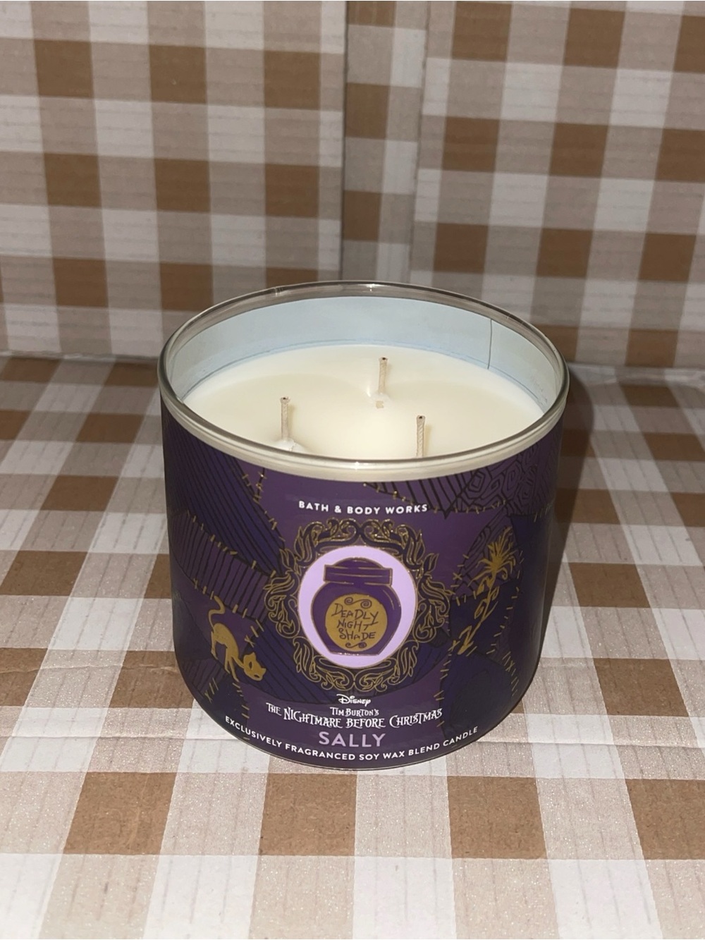 BATH & BODY WORKS x DISNEY NIGHTMARE BEFORE CHRISTMAS SALLY 3 WICK CANDLE - Picture 2 of 2
